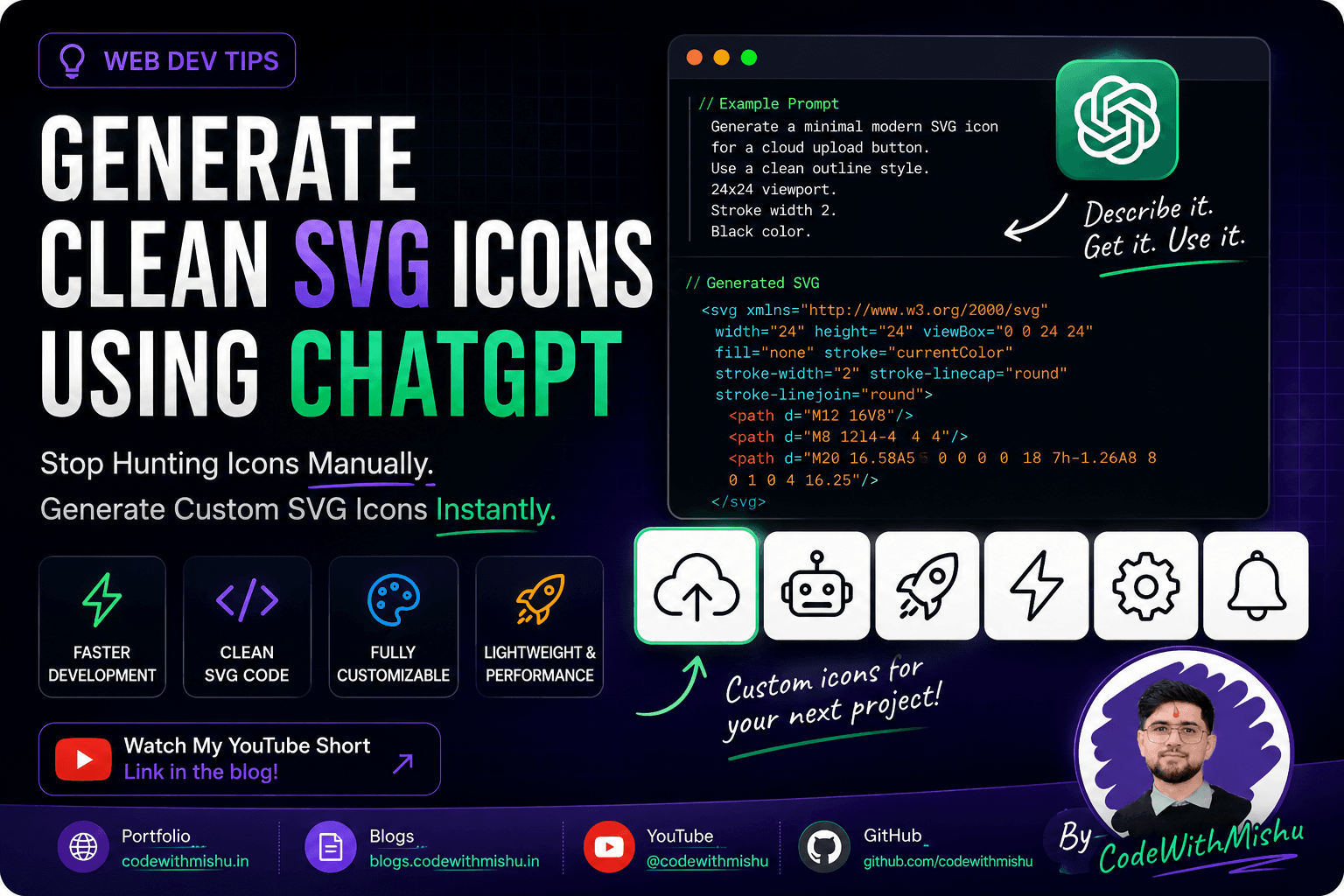 Generate Clean SVG Icons Using ChatGPT (Stop Hunting Icons Manually)